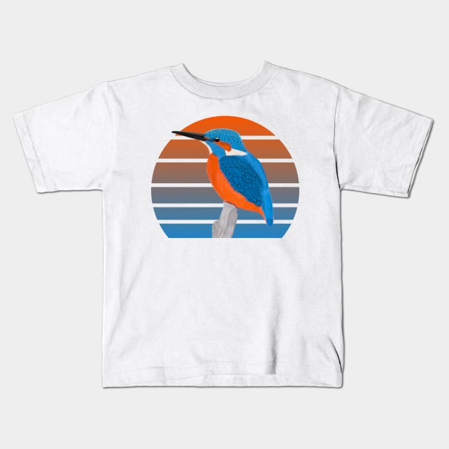 jz.birds Kingfisher Bird Animal Art Kids T-Shirt by jzbirds